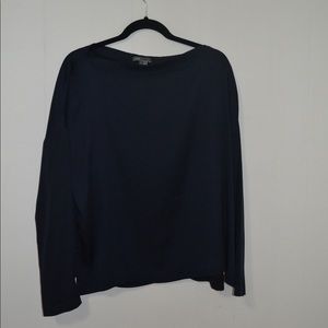 Vince Navy Silk Blouse